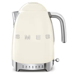 Smeg 50's style waterkoker met temperatuurcontrole 1,7 liter rvs crème