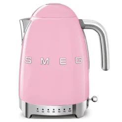 Smeg 50's style waterkoker met temperatuurcontrole 1,7 liter rvs roze