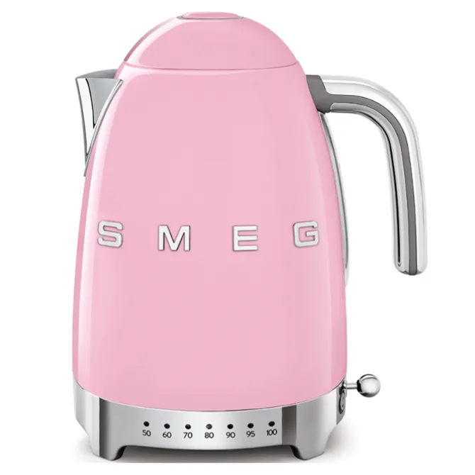Smeg 50's style waterkoker met temperatuurcontrole 1,7 liter rvs roze