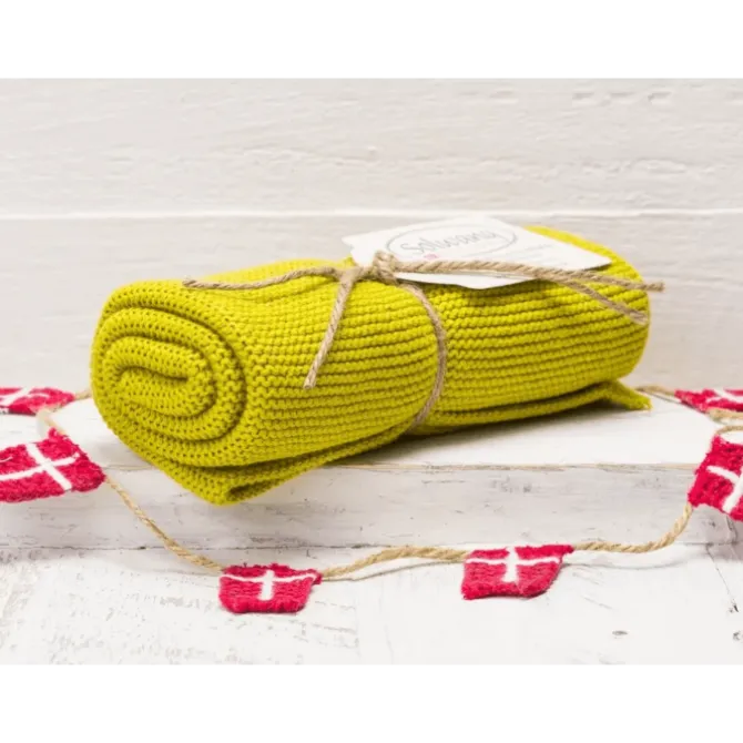 Solwang Design handdoek 32 x 47 cm katoen Dark Lemon
