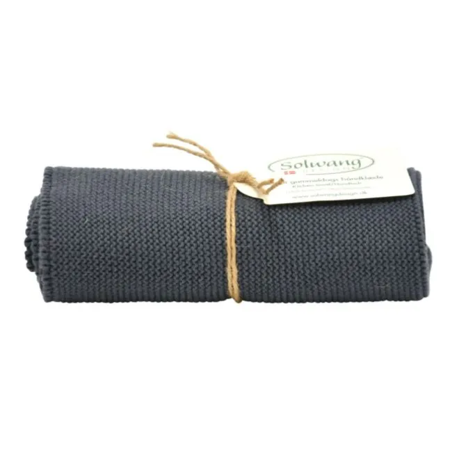 Solwang Design handdoek 32 x 47 cm katoen Dark Steel Grey