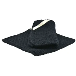 Solwang Design pannenlap 22 x 22 cm katoen Black 2 stuks