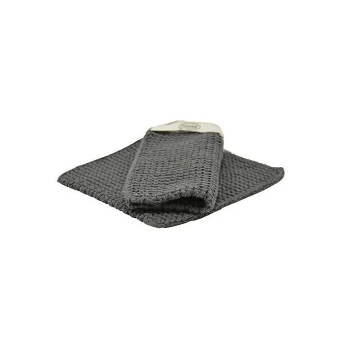 Solwang Design pannenlap 22 x 22 cm katoen Dark Steel Grey 2 stuks