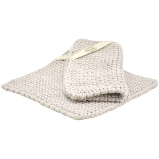 Solwang Design pannenlap 22 x 22 cm katoen warm lichtgrijs 2 stuks