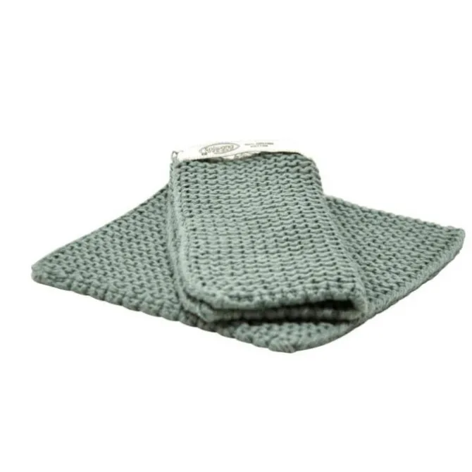 Solwang Design pannenlap 22 x 22 cm katoen Arctic Green 2 stuks