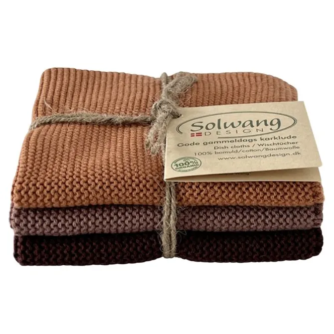 Solwang Design vaatdoekjes 25 x 25 cm katoen Chocolate combi