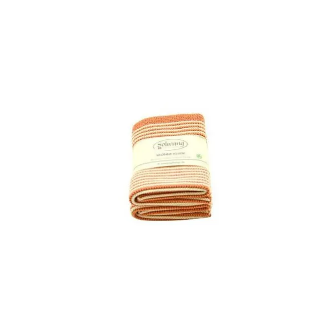 Solwang Design vaatdoekjes 25 x 25 cm katoen Masala Brown Stripes 2 stuks
