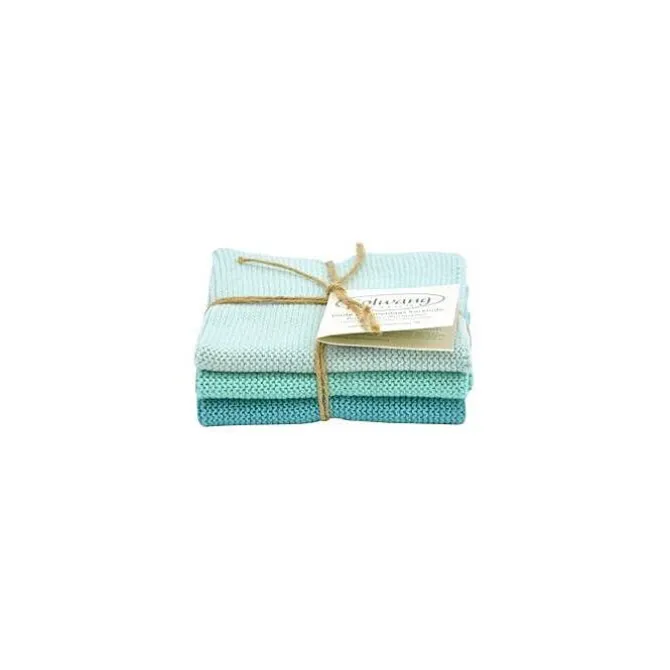 Solwang Design vaatdoekjes 25 x 25 cm katoen Light Turquoise Green 3 stuks