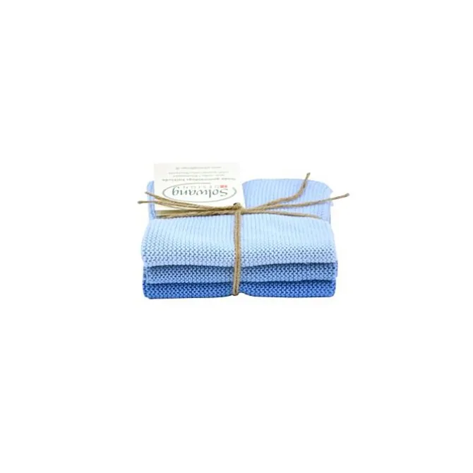 Solwang Design vaatdoekjes 25 x 25 cm katoen Ice Blue 3 stuks
