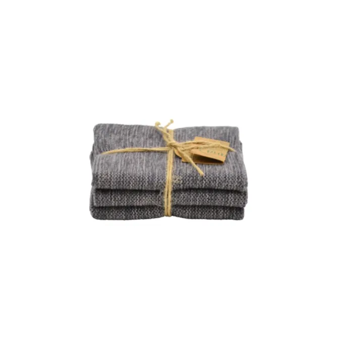 Solwang Design vaatdoekjes 25 x 25 cm katoen Grey tinten 3 stuks