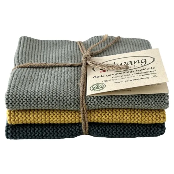 Solwang Design vaatdoekjes 25 x 25 cm katoen Sea Buckthorn c