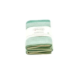 Solwang Design vaatdoekjes 25 x 25 cm katoen Arctic Green Stripes 2 stuks