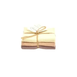 Solwang Design vaatdoekjes 25 x 25 cm katoen Nature/Nougat/Dark Nougat 3 stuks