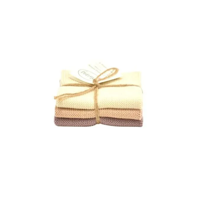 Solwang Design vaatdoekjes 25 x 25 cm katoen Nature/Nougat/Dark Nougat 3 stuks