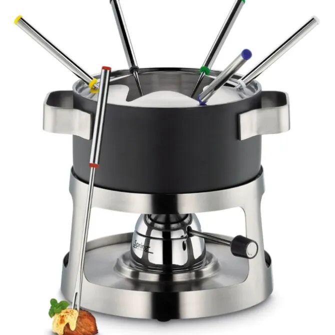 Spring Andermatt fondueset ø 18 cm 6-persoons mat zwart