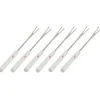 Spring fonduevork 26 cm kunststof wit 6 stuks