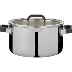Spring Fusion2+ hoge kookpan met glasdeksel ø 24 cm 6,5 liter rvs