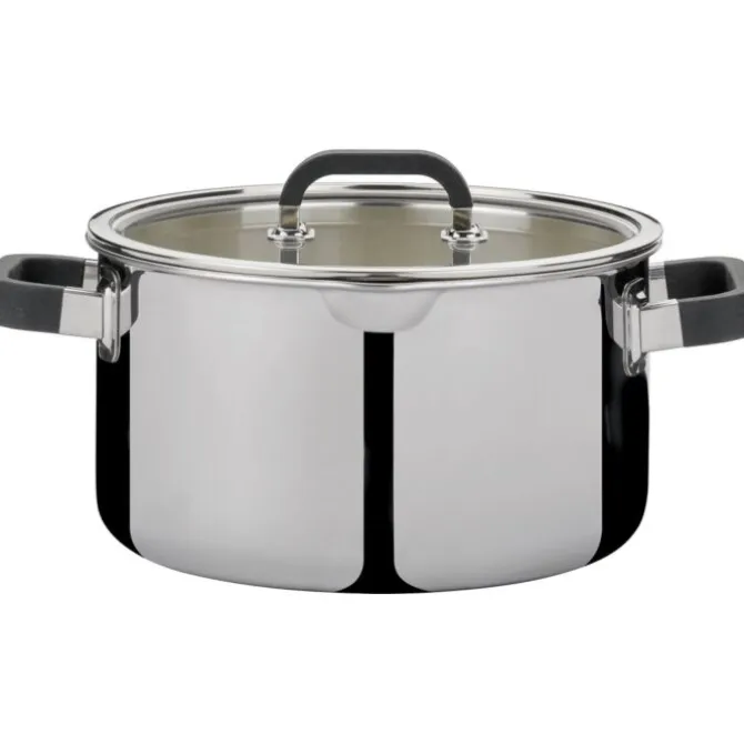 Spring Fusion2+ hoge kookpan met glasdeksel ø 24 cm 6,5 liter rvs