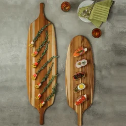Teakhaus Canoe Paddle serveerplank 67 x 21,5 cm teakhout