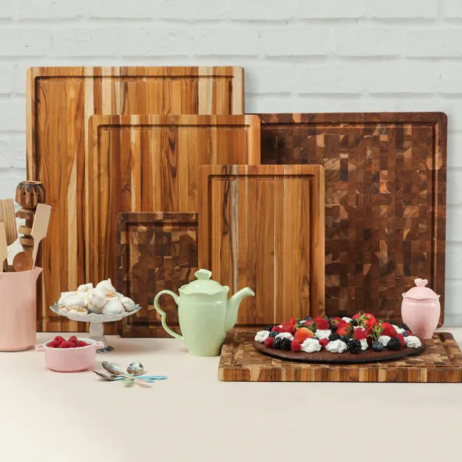 Teakhaus Scandi kopshouten snijplank 46 x 36 cm teakhout