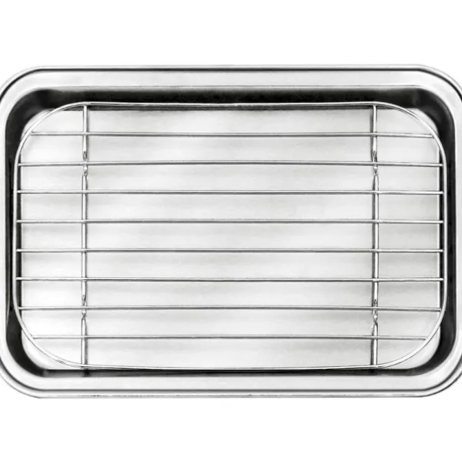 Tellier plateau met rekje 26 x 19 cm rvs