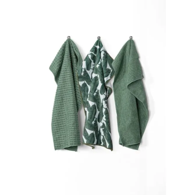 Tiseco Banana Leaf keukendoek 40 x 60 cm microvezel 3-delig