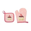Tiseco Cupcakes kinderset keukentextiel katoen 4-delig