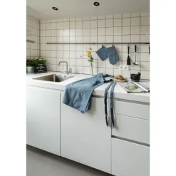 Tiseco Havana pannenlap 20 x 20 cm katoen stone blue 2 stuks
