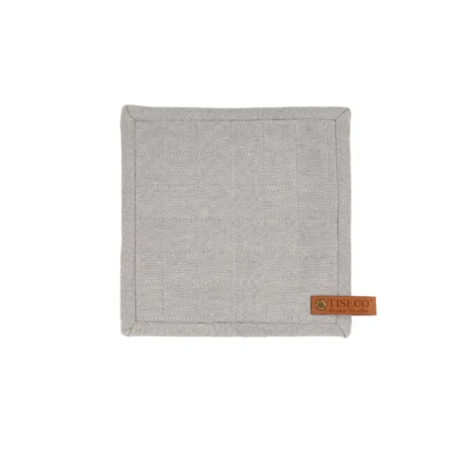 Tiseco Havana pannenlap 20 x 20 cm katoen light grey 2 stuks