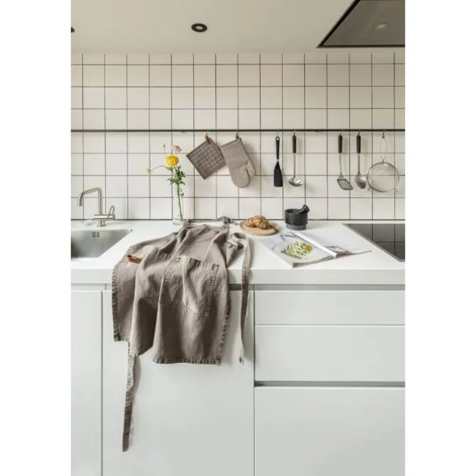 Tiseco Havana schort 70 x 85 cm katoen light grey