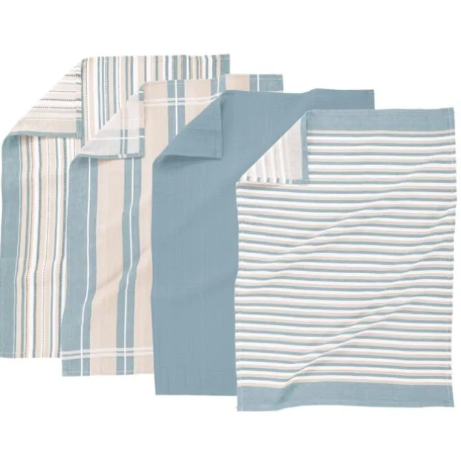 Tiseco Multilines theedoek 50 x 70 cm katoen soft blue