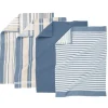 Tiseco Multilines theedoek 50 x 70 cm katoen stone blue
