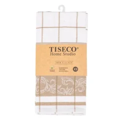 Tiseco Pharao Arabesque theedoek 50 x 70 katoen sand 3 stuks
