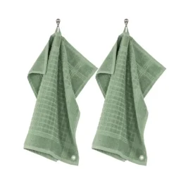 Tiseco Pharao handdoek 50 x 50 cm katoen smoke green 2 stuks