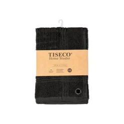 Tiseco Pharao handdoek 50 x 50 cm katoen zwart 2 stuks