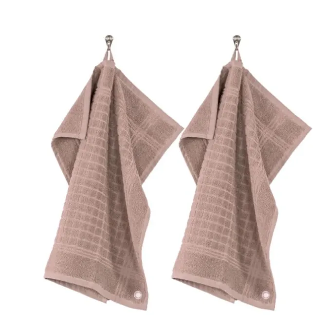 Tiseco Pharao handdoek 50 x 50 cm katoen dark blue 2 stuks