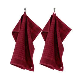 Tiseco Pharao handdoek 50 x 50 cm katoen red 2 stuks