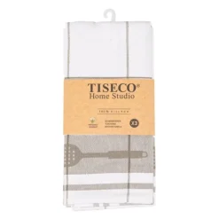 Tiseco Pharao Utensils theedoek 50 x 70 cm katoen taupe 3 stuks