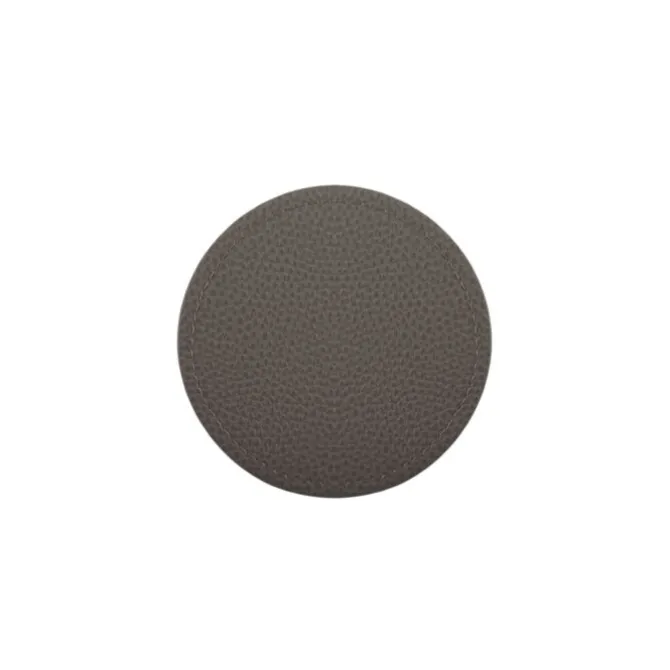 Tiseco Trudo onderzetter ø 10 cm vegan leer light brown 4 stuks