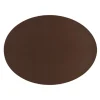 Tiseco Trudo placemat ovaal 33 x 45 cm vegan leer dark brown