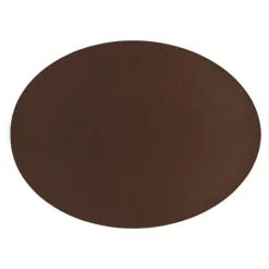 Tiseco Trudo placemat ovaal 33 x 45 cm vegan leer dark brown