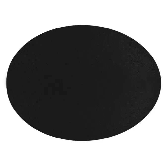 Tiseco Trudo placemat ovaal 33 x 45 cm vegan leer zwart