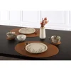 Tiseco Trudo placemat ovaal 33 x 45 cm vegan leer light brown