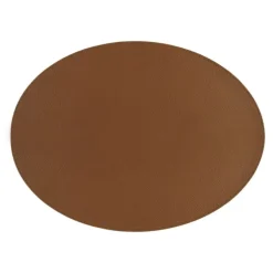 Tiseco Trudo placemat ovaal 33 x 45 cm vegan leer light brown