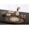 Tiseco Trudo placemat ovaal 33 x 45 cm vegan leer chocolat