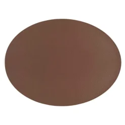 Tiseco Trudo placemat ovaal 33 x 45 cm vegan leer chocolat