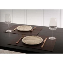 Tiseco Trudo placemat 33 x 45 cm vegan leer chocolat
