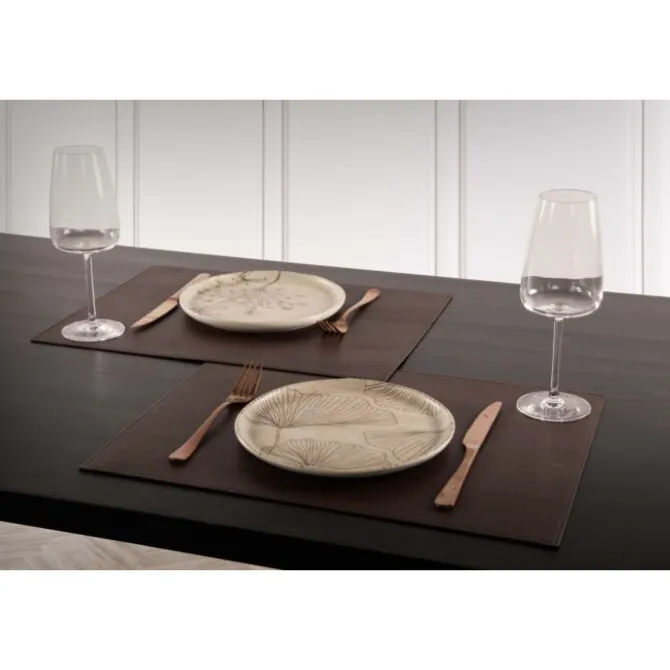 Tiseco Trudo placemat 33 x 45 cm vegan leer chocolat