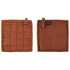 Tiseco Velmar pannenlap 20 x 20 cm katoen cognac 2 stuks