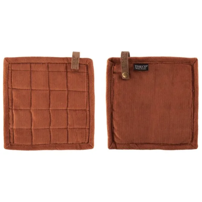 Tiseco Velmar pannenlap 20 x 20 cm katoen cognac 2 stuks
